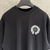 Chrome Hearts Fashion Embroidered Horseshoe Cross T-shirt Unisex Casual Versatile Short Sleeve