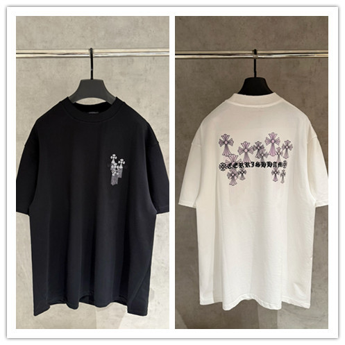 Chrome Hearts Fashion Embroidered Logo Round Neck T-shirt UV Color Change Casual Short Sleeve