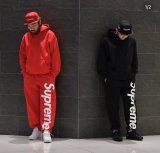 Supreme Satin Applique Sweatpants With Large Logo And Plush Cotton SweatpPants