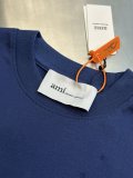 Ami Paris Classic Embroidered Love Round Neck Short Sleeve Unisex Versatile Loose T-shirt