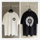 Chrome Hearts Fashion Embroidered Horseshoe Cross T-shirt Unisex Casual Versatile Short Sleeve