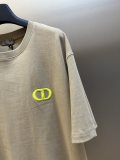 Dior Classic Simple Embroidered Logo Printed Short Sleeve Unisex Versatile Loose T-shirt