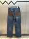 Louis Vuitton Fashion Retro Leather Pocket Washed Casual Jeans
