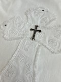 Chrome Hearts Fashion Patch Embroidered Cross T-shirt Couple Loose Casual Short Sleeve
