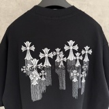 Chrome Hearts Fashion Embroidered Logo Round Neck T-shirt UV Color Change Casual Short Sleeve