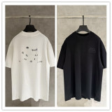 Balenciaga 26SS Fashion Embroidered Logo Round Neck T-shirt Couple Casual Loose Short Sleeve