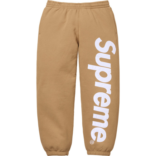 Supreme Satin Applique Sweatpants With Large Logo And Plush Cotton SweatpPants