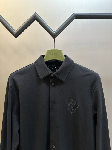 Gucci Classic Versatile Embroidered Logo Long Sleeve Shirt