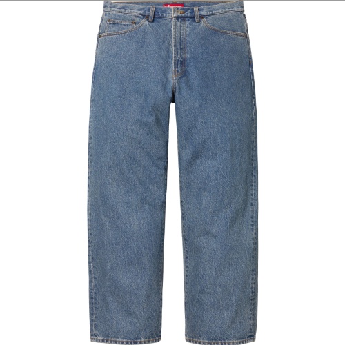 SUPREME BAGGY JEAN Heavily Washed Distressed Denim Pants
