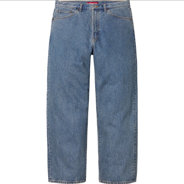 SUPREME BAGGY JEAN Heavily Washed Distressed Denim Pants