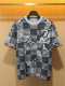 Louis Vuitton Fashion Splicing Logo Jacquard Round Neck Knitted Short Sleeve