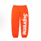 Supreme Satin Applique Sweatpants With Large Logo And Plush Cotton SweatpPants