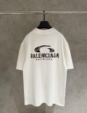 Balenciaga 26SS Fashion Bead Embroidered Logo Round Neck T-shirt Couple Casual Loose Short Sleeve