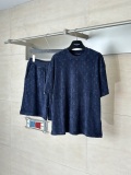 Louis Vuitton Fashion Full Print Logo Jacquard Casual Short Sleeve Shorts Set