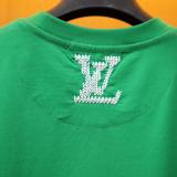Louis Vuitton Fashion Embroidered Logo T-shirt Unisex Casual Versatile Short Sleeve