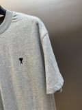 Ami Paris Classic Embroidered Love Round Neck Short Sleeve Unisex Versatile Loose T-shirt
