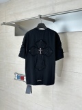 Chrome Hearts Fashion Patch Embroidered Cross T-shirt Couple Loose Casual Short Sleeve