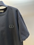 Dior Classic Simple Embroidered Logo Printed Short Sleeve Unisex Versatile Loose T-shirt