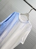 Loewe 26SS New Fashion Dyeing Embroidered Logo Short Sleeve Couple's Casual Versatile T-shirt