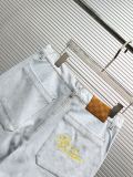 Louis Vuitton New Fashion Embroidered Logo Washed Denim Shorts