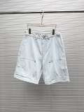 Louis Vuitton New Fashion Embroidered Logo Washed Denim Shorts