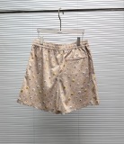 Louis Vuitton 26SS Fashion Logo Printed Casual Mulberry Silk Shirt Shorts Set