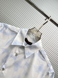 Louis Vuitton Fashion Versatile Chessboard Dark Pattern Jacquard Short Sleeve Shirt Shorts Set