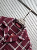 Gucci Classic Embroidered Logo Casual Versatile Checkered Shirt Shorts Set