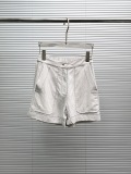 Prada 26SS Women's Fashion Casual Versatile Collar Long Sleeve Loose Wide Leg Shorts