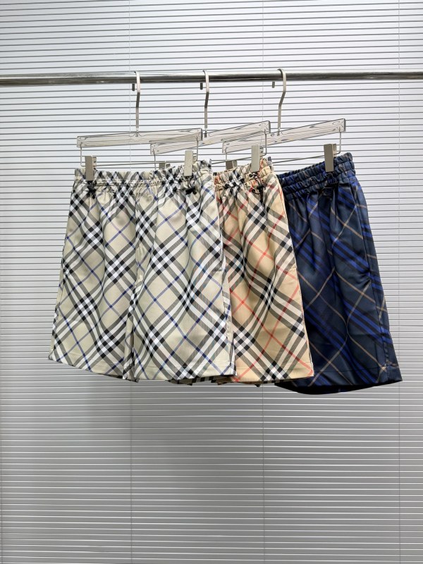 Burberry 26SS Classic Checkered Casual Versatile Drawstring Shorts