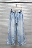 Chanel 26SS Fashion Versatile Splicing Ribbon Washed Jeans
