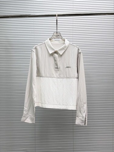 Prada 26SS Women's Fashion Casual Versatile Collar Long Sleeve Loose Wide Leg Shorts