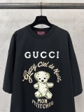 Gucci 26SSFashion Embroidered Bear Logo T-shirt Couple Casual Loose Short Sleeve