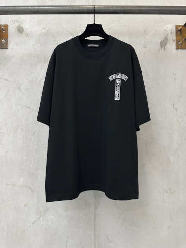 Chrome Hearts 26SS Fashion Embroidered Fusang Flower Sanskrit T-shirt Couple Casual Oversize Short Sleeve