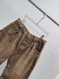 Louis Vuitton Fashion Retro Leather Label Washed Casual Cowboy Shorts