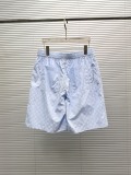 Louis Vuitton Fashion Versatile Chessboard Dark Pattern Jacquard Short Sleeve Shirt Shorts Set