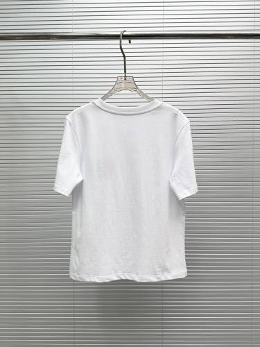 Loewe Women's Fashion Embroidered Thistle Round Neck Casual Short Sleeve T-shirt