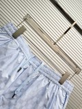 Louis Vuitton Fashion Versatile Chessboard Dark Pattern Jacquard Short Sleeve Shirt Shorts Set
