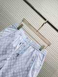 Louis Vuitton Fashion Versatile Chessboard Dark Pattern Jacquard Short Sleeve Shirt Shorts Set