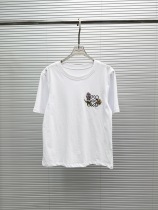 Loewe Women's Fashion Embroidered Thistle Round Neck Casual Short Sleeve T-shirt