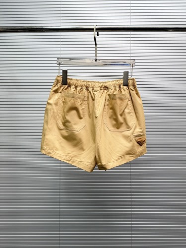 Prada 26SS New Fashion Triangle Logo khaki Casual Shorts