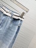 Chanel 26SS Fashion Versatile Splicing Ribbon Washed Jeans
