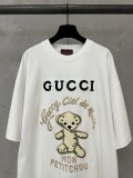 Gucci 26SSFashion Embroidered Bear Logo T-shirt Couple Casual Loose Short Sleeve
