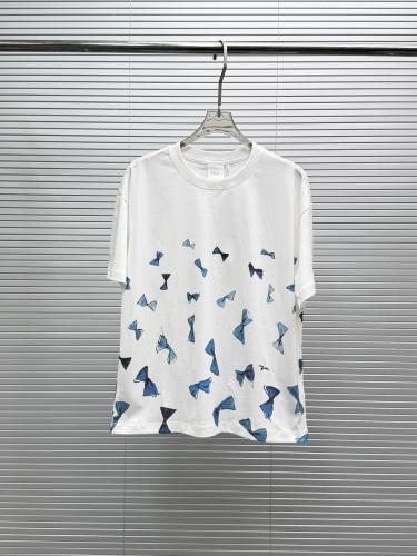 Dior 26SS New Fashion Bow Printed Short Sleeve Couple Casual Versatile T-shirt