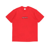 Supreme Swarovski BOX LOGO Rhinestone Hot Stamping Short Sleeved T-shirt