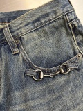 Gucci 26SS Fashion Retro Horseclip Washed Casual Jeans
