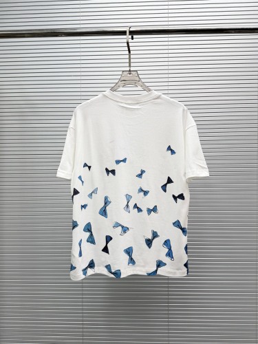 Dior 26SS New Fashion Bow Printed Short Sleeve Couple Casual Versatile T-shirt