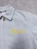 Louis Vuitton 26SS Unisex Fashion Embroidered Logo Zipper Long Sleeve Denim Coat
