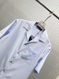 Louis Vuitton Fashion Versatile Dark Pattern Jacquard Short Sleeve Shirt Shorts Set