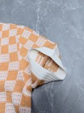 Louis Vuitton 26SS Unisex Fashion Hollowed Checkered Short Sleeved Polo Shirt